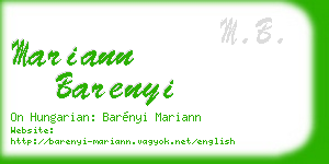 mariann barenyi business card